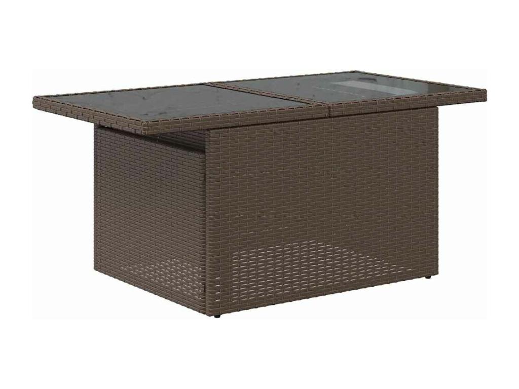 Salon de jardin avec coussins 9 pcs marron résine tressée NVVD17865