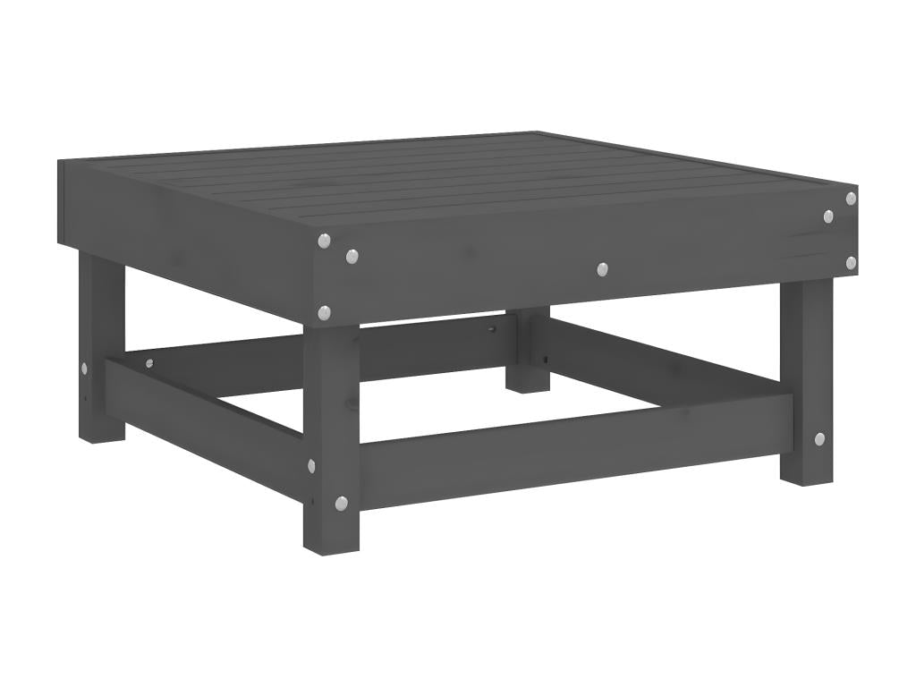 Repose-pied de jardin gris bois de pin massif BIIU55824