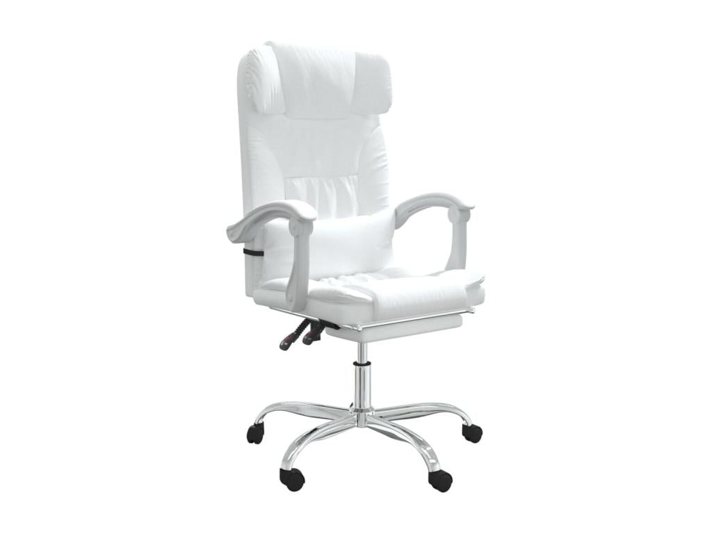 Chaise fauteuil siège pivotante cuir blanc 63x56x122 cm 02 0024233 HFHG18875