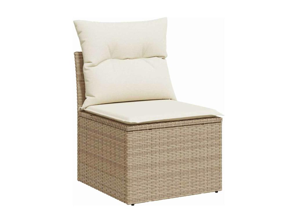 Salon de jardin avec coussins 7 pièces beige résine tressée XBQO79547