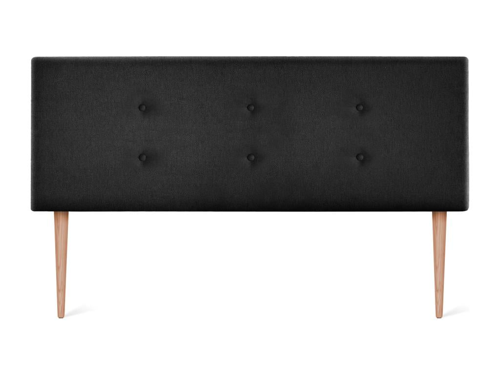 Cosymeub Tête de lit en tissu Aqualine avec 2 Cosymeubées de boutons 160x105cm avec pieds Lits 150/160 - Noir GEWO25461