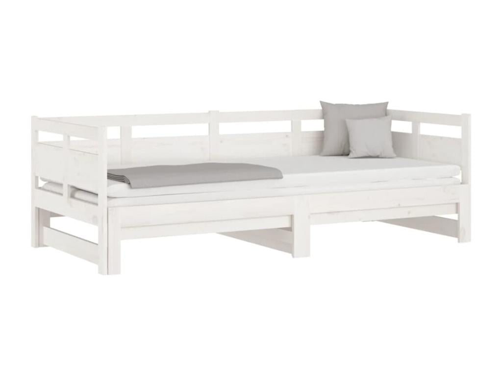 Lit coulissant sans matelas blanc 2x 90x190 cm UVBJ35521