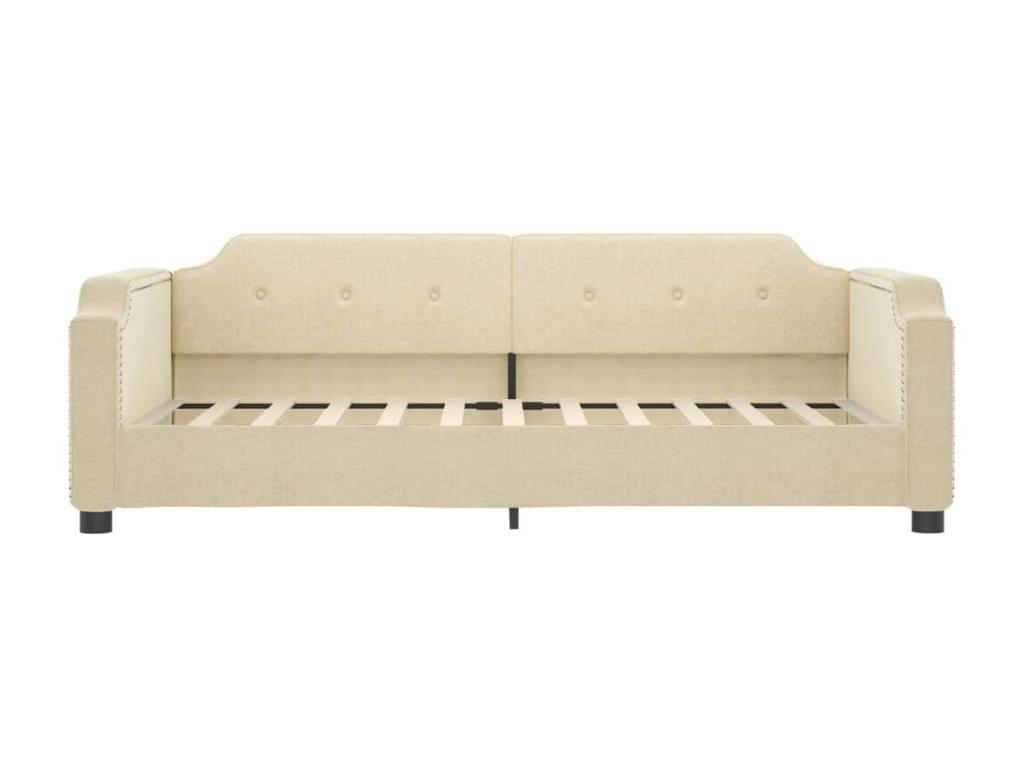 Lit de jour avec matelas crème 90x200 cm tissu XOBK99089