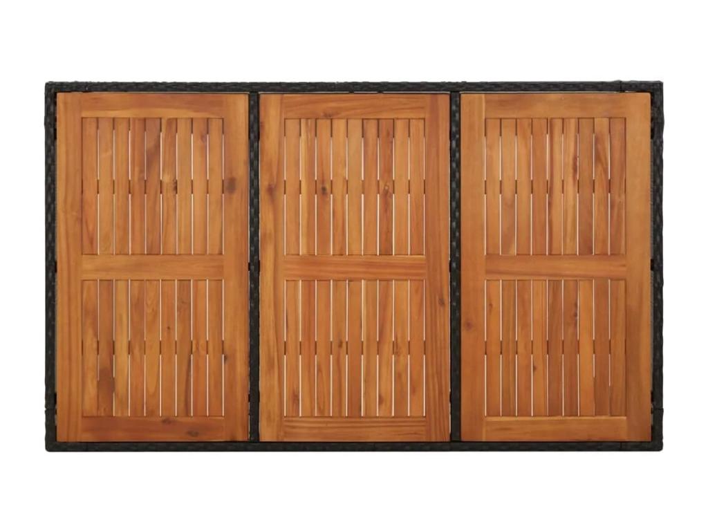 Ensemble à dîner de jardin et coussins 7 pièces Noir Résine tressée KUTM88274