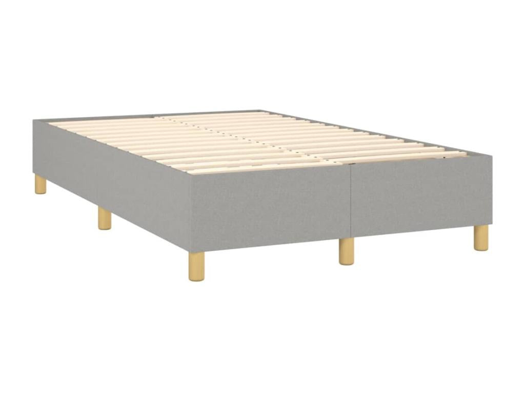 Lit à sommier tapissier avec matelas Gris clair 120x200cm Tissu QREH18632