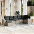 Salon de jardin avec coussins 7 pièces gris résine tressée FVXY06807