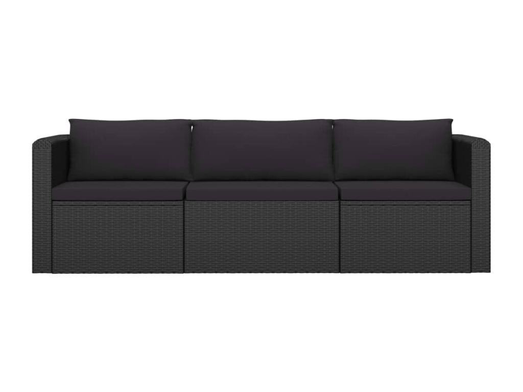 Salon de jardin 8 pcs avec coussins Résine tressée Noir 51 OJOH08590