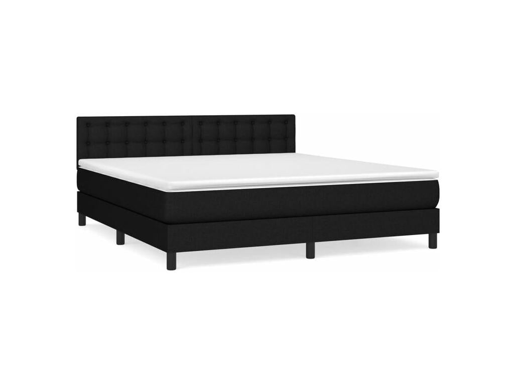 Sommier à Cosymeub de lit avec matelas Noir 160x200 Tissu KQSC96740