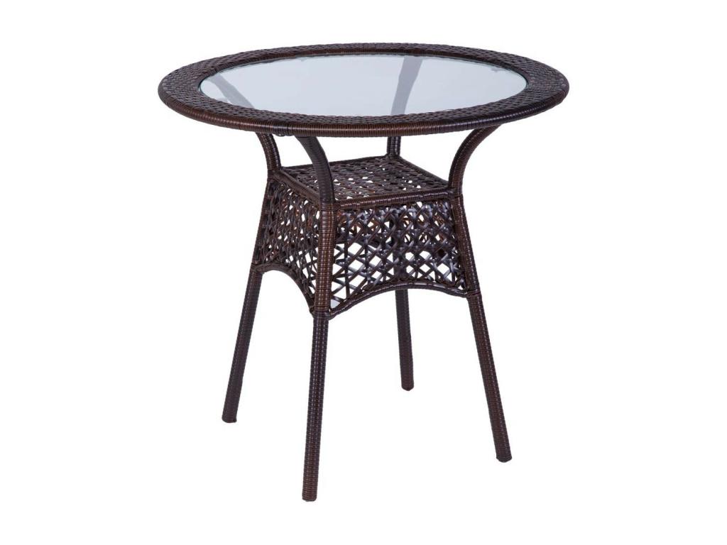 Ensemble table et deux chaises en métal marron SBWQ55489