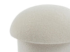Pouf en tissu bouclette blanc Artigeo EQEE60696