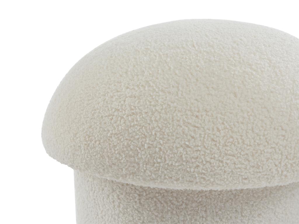 Pouf en tissu bouclette blanc Artigeo EQEE60696