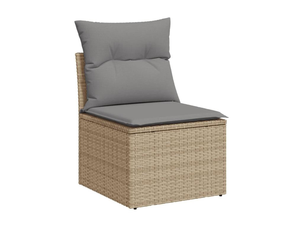 Salon de jardin avec coussins 8 pcs beige résine tressée ZMBM35775