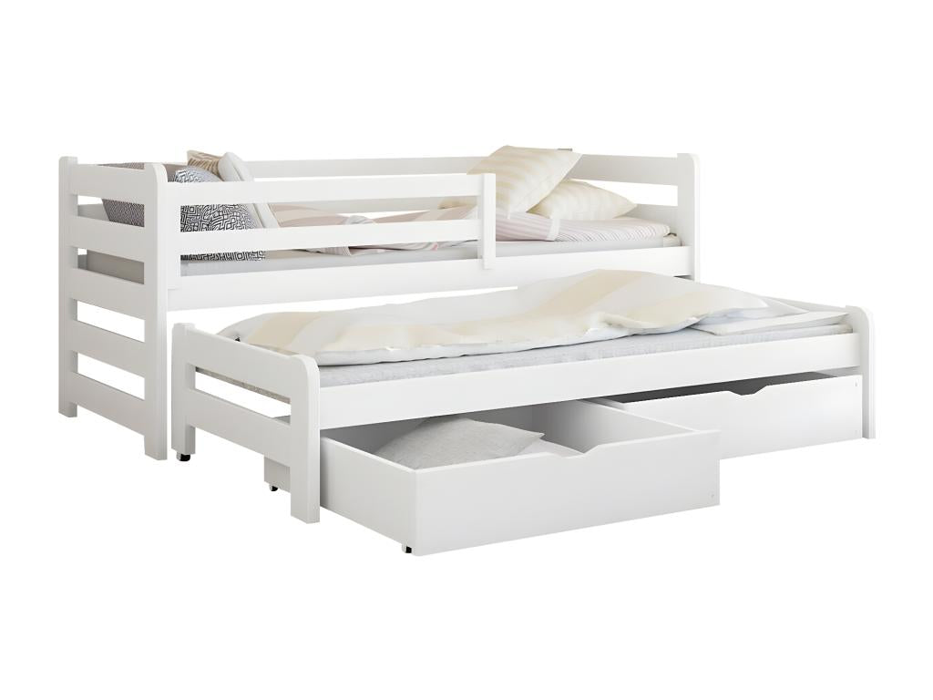 Lit Vista 113 Unique Simple avec un lit gigogne supplémentaire Brun clair Bois 86cm FVSZ69403