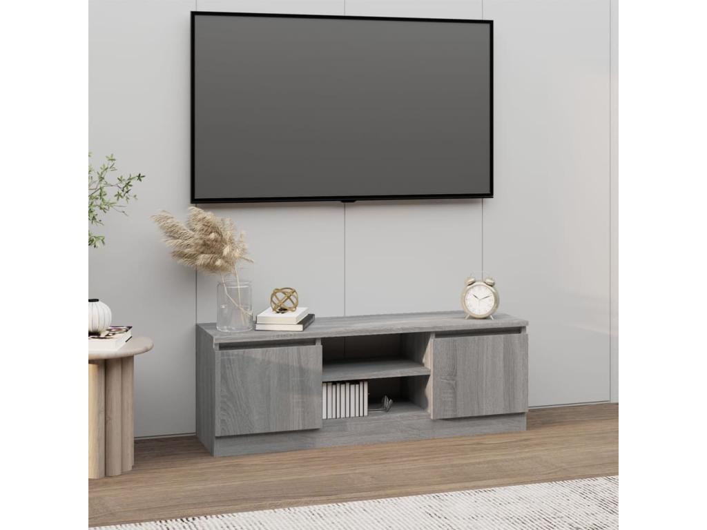 Meuble TV avec porte Artigeo gris 102x30x36 cm PGBX87076