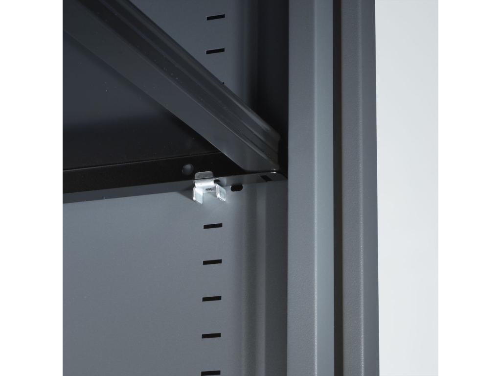 Armoire de bureau portes à rideaux 2 étagères ESBV39013