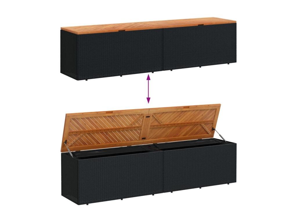 Artigeo Premium - Boîte de rangement de jardin noir résine tressée bois d'Artigeo YWZA46233