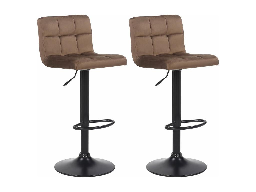 Lot de 2 tabourets métal marron 40x40x85 cm 10 0004146 LAIT03353