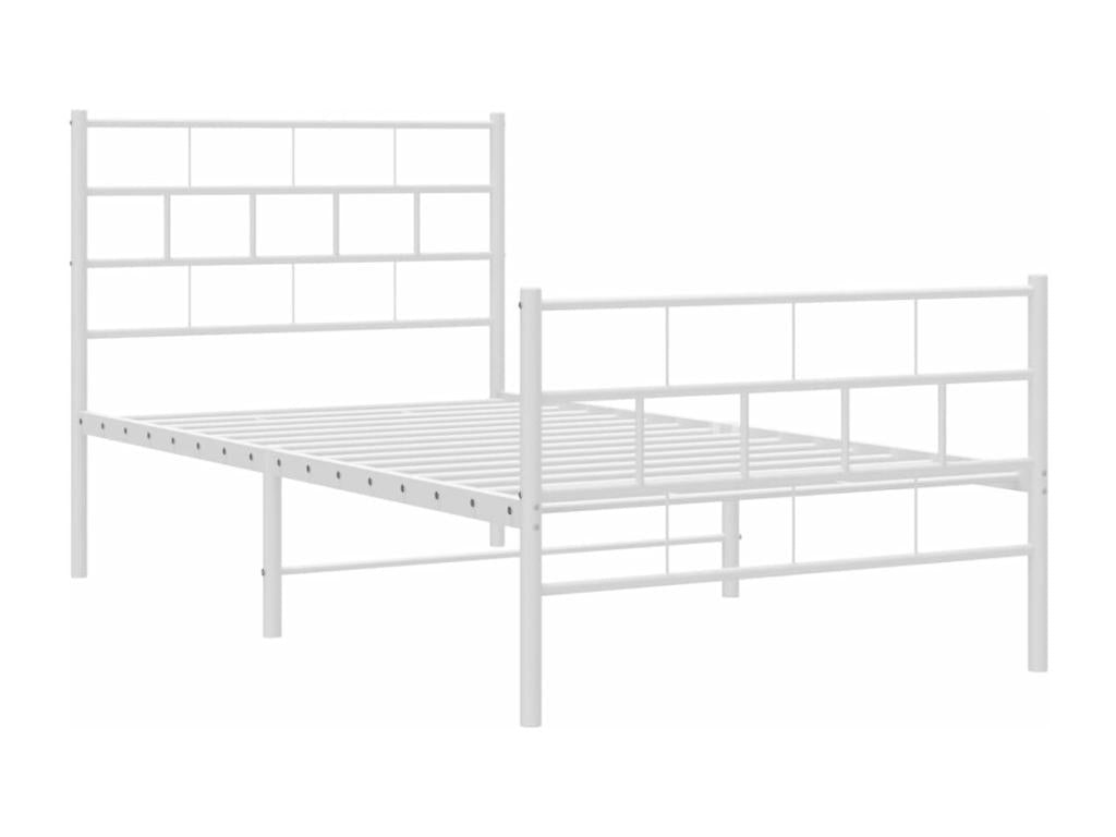 Cadre de lit métal avec tête de lit/pied de lit blanc 90x190 cm EJVW99846