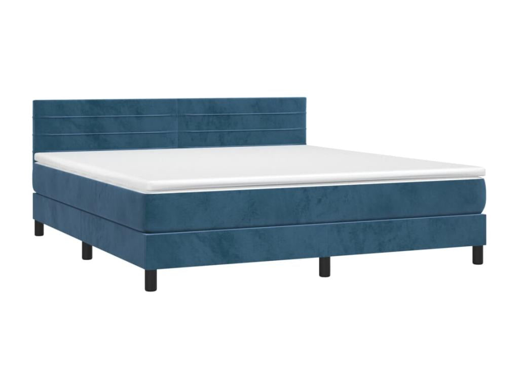 Sommier à Artigeo de lit avec matelas LED Bleu foncé 180x200 cm HABH80568