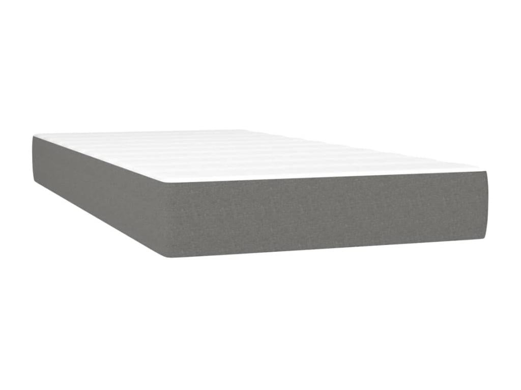 Sommier à Cosymeub de lit avec matelas Gris foncé 90x200 cm Tissu XWSV31503