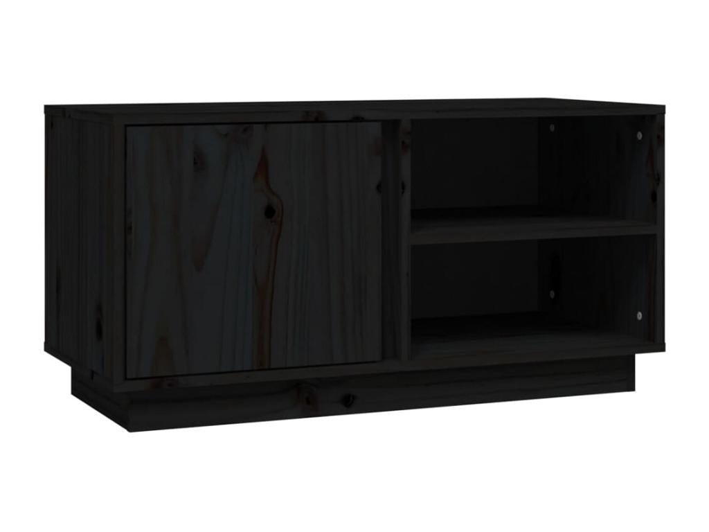 Meuble TV Noir 80x35x40,5 cm Bois de pin massif DZPY85407
