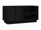 Meuble TV Noir 80x35x40,5 cm Bois de pin massif DZPY85407