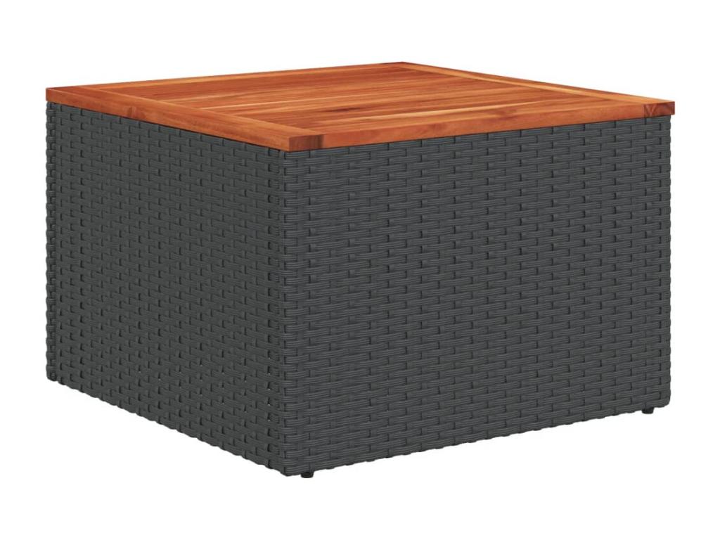 Salon de jardin avec coussins 14 pcs noir résine tressée LJHX44791