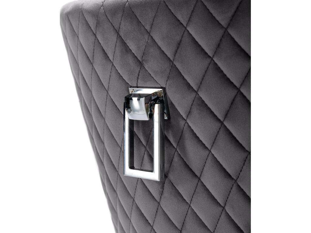 Lot de 4 chaises en velours avec pieds métalliques - Gris ZYWX44775