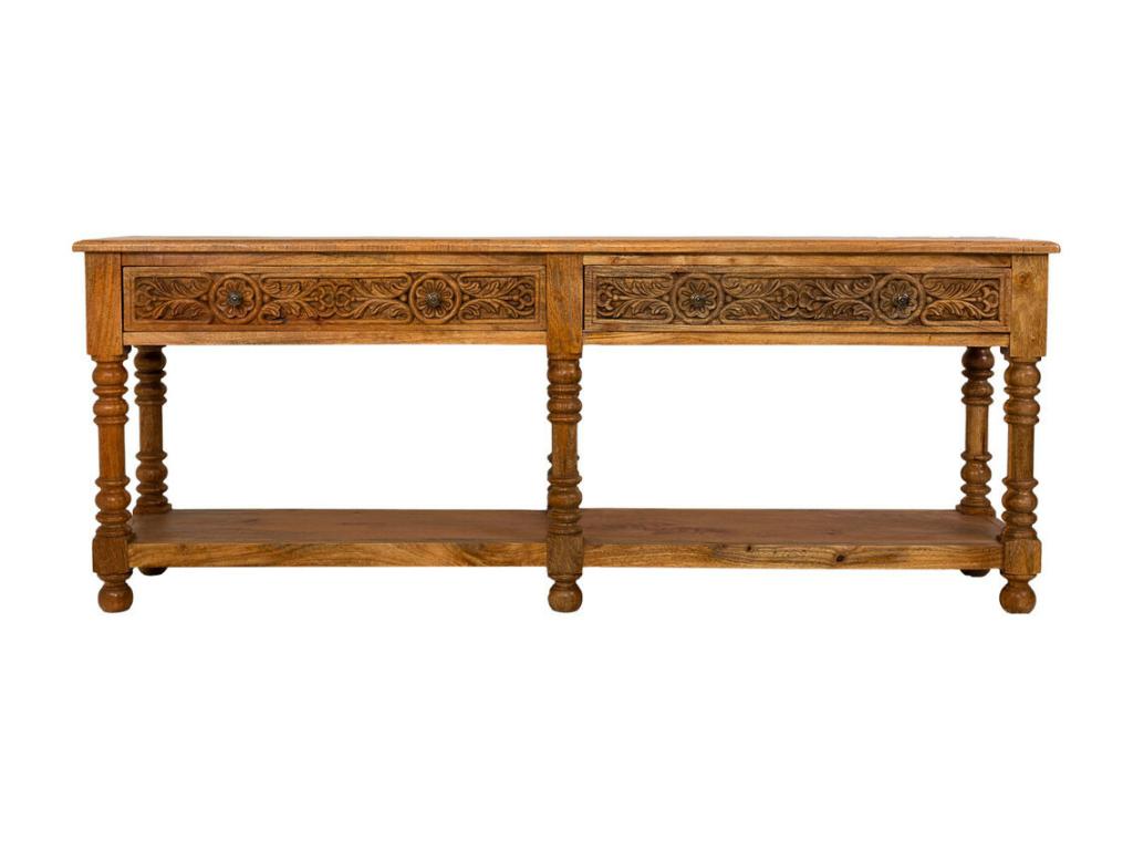 Console en bois finition artisanale 206x43x80h cm DNSN55781