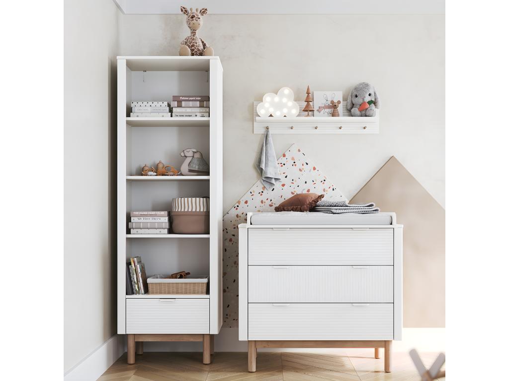 Lit évolutif 70x140 et commode 3 tiroirs Cosymeub Blanc BFPZ54548