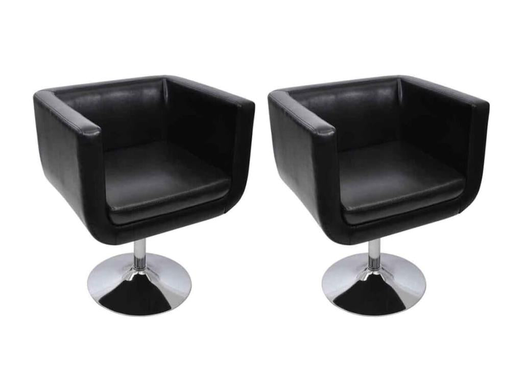 Fauteuil de bar lot de 2 cuir artificiel noir QIIE57838
