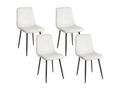 Lot de 4 chaises de salle à manger KALISPELL Velours Blanc cassé OTRV97489