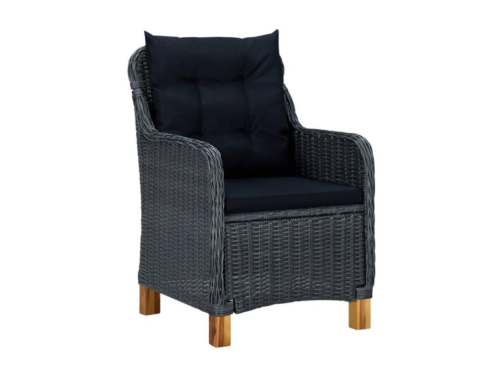 Ensemble de salle à manger de jardin 5 pièces Gris foncé OGBJ65893