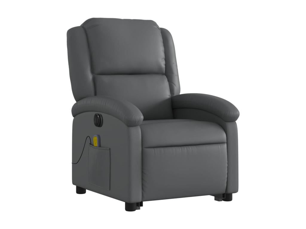 Fauteuil inclinable massant électrique gris similicuir USRG31881