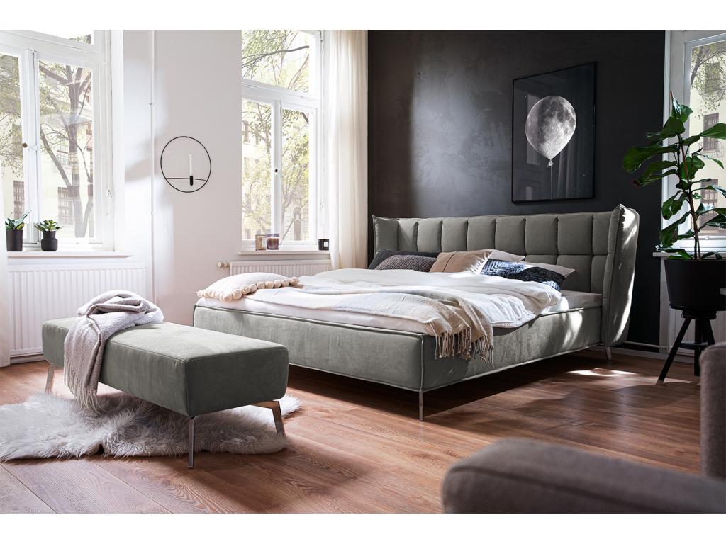 Lit - anthracite tissu tissé - Cosymeub FOPG62723