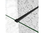 Paroi de douche à l'italienne avec retour pivotant 130 30x200cm avec barre de fixation 90cm récupérable - Noir Mat - 8mm verre anticalcaire VXZS08311