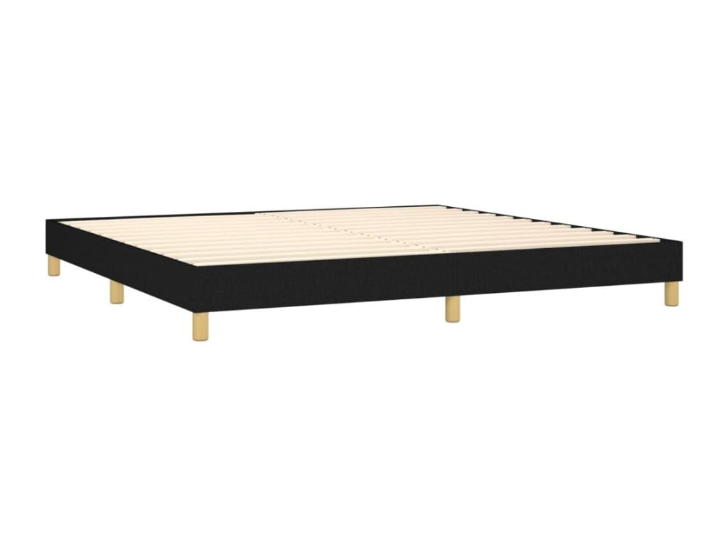 Lit à sommier tapissier avec matelas Noir 200x200 cm Tissu BDKX91180