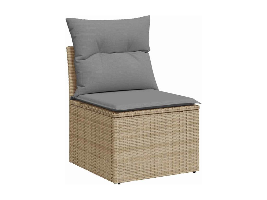 Salon de jardin avec coussins 7 pièces beige résine tressée QKIL27681