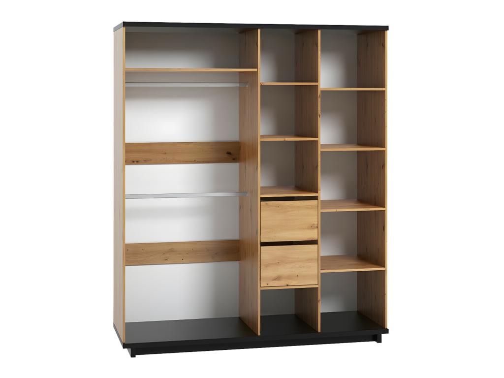 Armoire Artigeo 108 Noir mat - Chêne Artigeo 215x180x60cm Nombre d'étagères 7 UERP51449