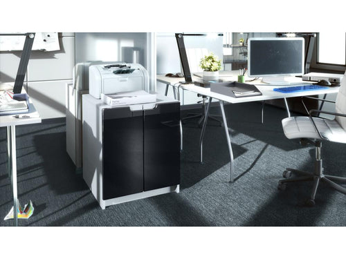 Armoire De Rangement Blanche Mat Et Noir Laqué lxhxp 51x60.5x54 RNFQ98989