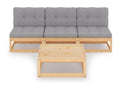 Salon de jardin 4 pcs avec coussins Bois de pin massif JTDP42248