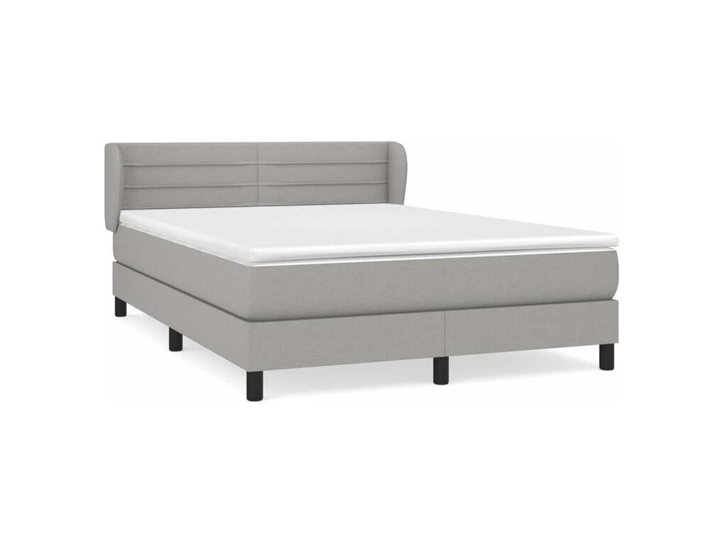 Sommier à Artigeo de lit avec matelas Gris clair 140x200 Tissu DLPD95150