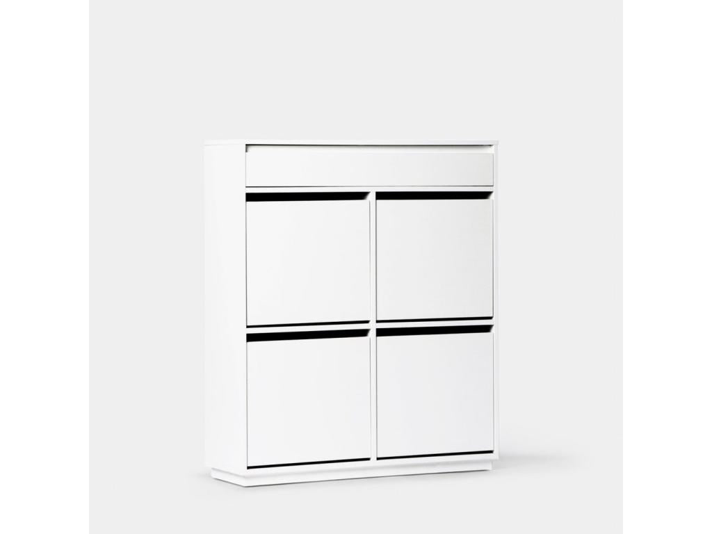 Armoire à chaussures double en laqué blanco 88x103 cm-Cosymeub SHHM36690