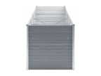 Lit surélevé de jardin Acier galvanisé 320x80x77 cm Gris BAUU65802