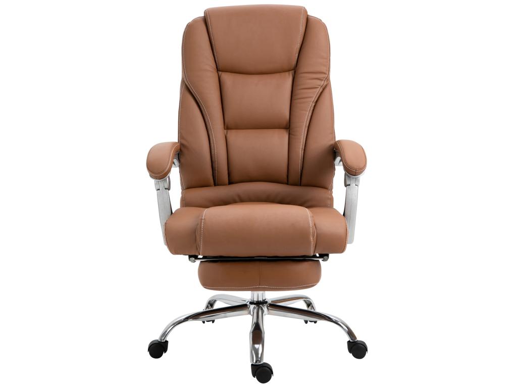 Chaise de bureau - Similicuir / Métal chromé - Marron clair - Cosymeub YCDT42576