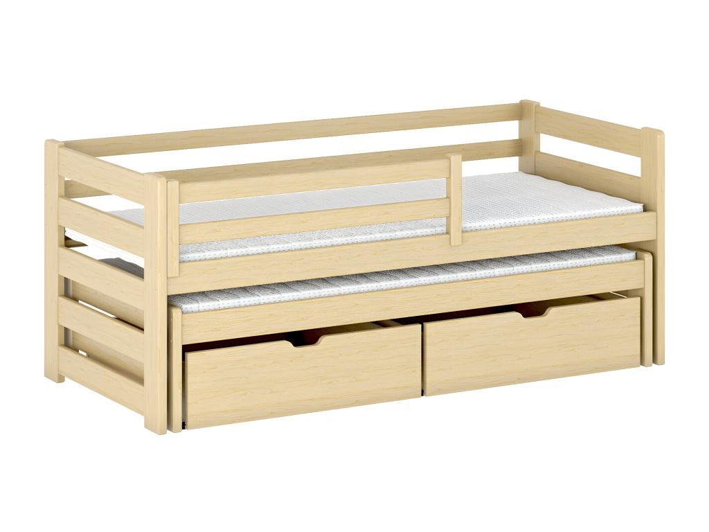 Lit Vista 113 Unique Simple avec un lit gigogne supplémentaire Brun clair Bois 86cm FVSZ69403