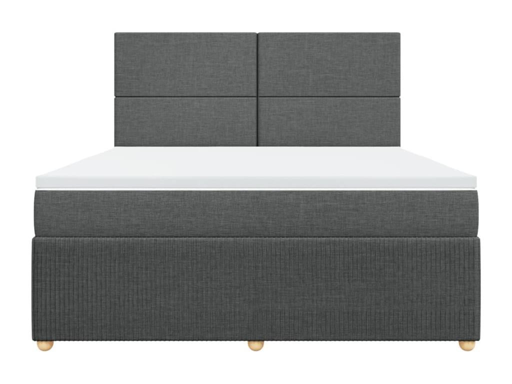 Sommier à Cosymeub de lit avec matelas Gris foncé 180x200cm Tissu GZUS87163
