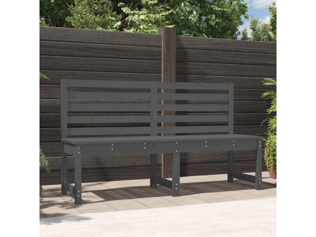 Banc de jardin gris 157.5cm bois massif de pin MTBA45701