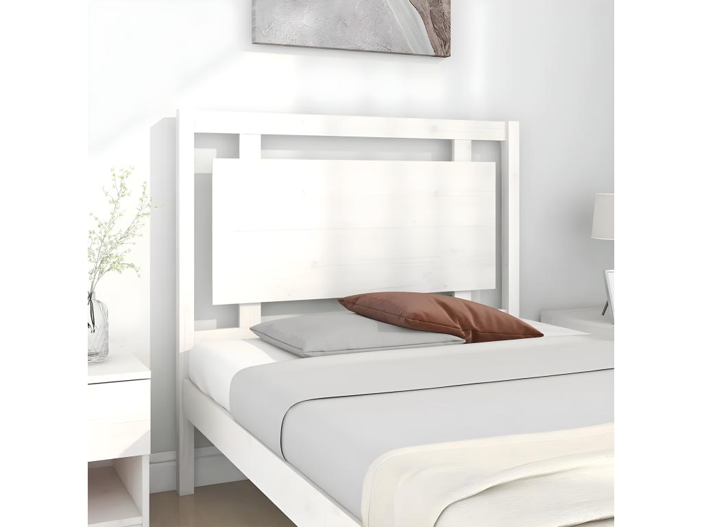 Tête de lit Blanc 105.5x4x100 cm Bois massif de pin HXZK26903