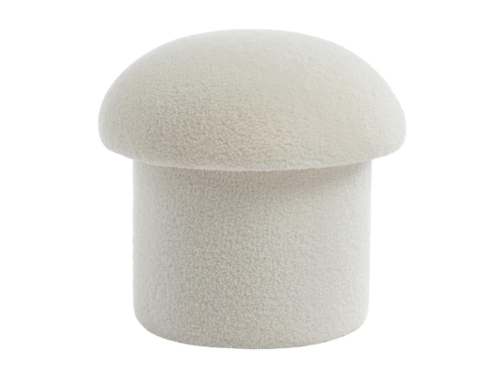 Pouf en tissu bouclette blanc Artigeo EQEE60696